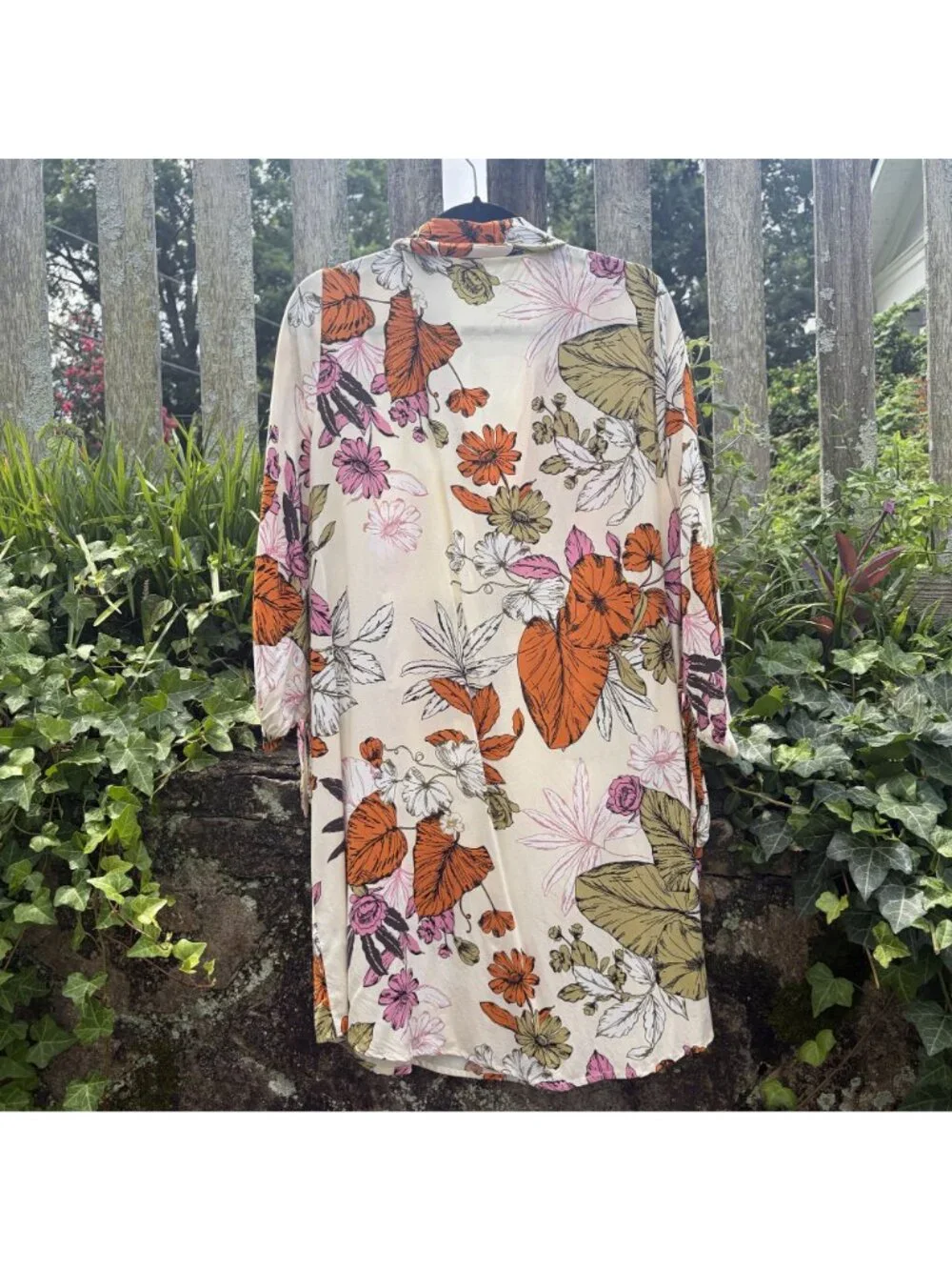 Cupshe Oaklyn Floral Buttoned Shirt Beach Dress XL Bohemian Tropical Summer Styl